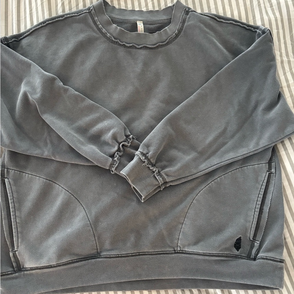 FP Movement by Free People Faded Charcoal Washed Crewneck Sweatshirt